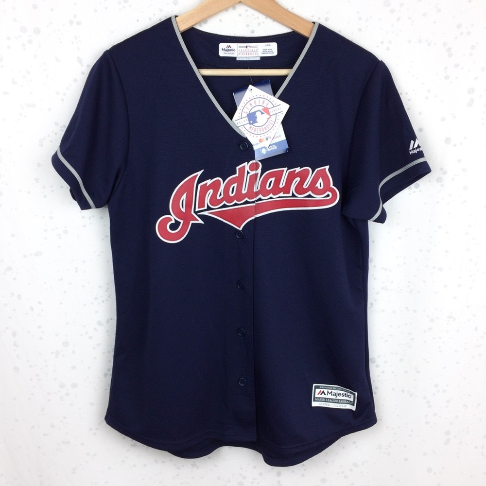 New Majestic Cool Base Cleveland Indians Jersey L